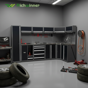 Armoire à outils de <span class=keywords><strong>garage</strong></span> RW avec établi et tiroirs, armoires de rangement modulaires pour <span class=keywords><strong>garage</strong></span>, chariot à outils <span class=keywords><strong>complet</strong></span> pour atelier, chariot à outils pour mécaniciens - Product Image 2