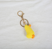 En gros, Mini porte-clés canard en crochet, jouets animaux en fil tricoté faits main, canards jaunes