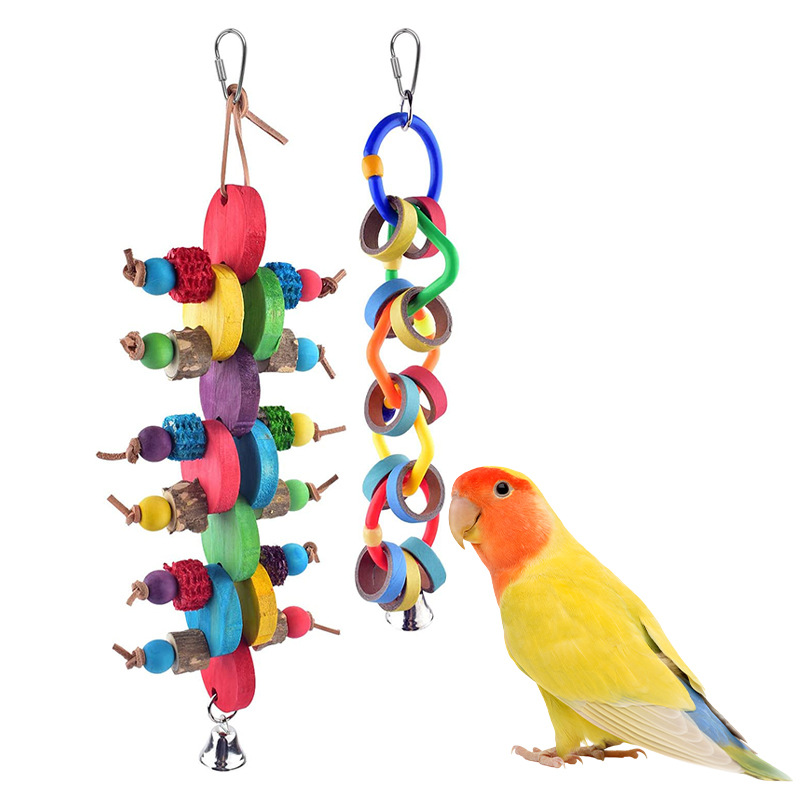Parrot Toys Bird Toys for Chewing and Play Natural Wood