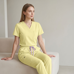 Ensemble de tenues médicales unies personnalisées pour femmes, respirantes, extensibles, avec élastique, pour infirmières et médecins, vente en gros - Product Image 2