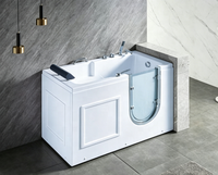 Baignoire moderne avec entrée basse et porte en verre de sécurité certifiée CE et CUPC, baignoire de massage et d'hydrothérapie pour les soins aux personnes âgées