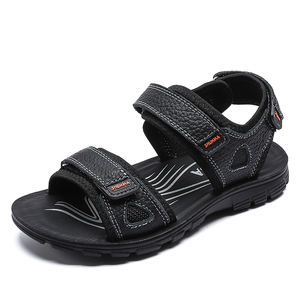 Sandales en cuir véritable pour garçons, taille 31-39, plage, extérieur, mode, sandales en cuir pour enfants - Product Image 3