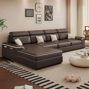 Ensemble de canapés en <span class=keywords><strong>cuir</strong></span> pour salon, mobilier de salon moderne, canapé noir en <span class=keywords><strong>cuir</strong></span> pour salon - Product Image 4