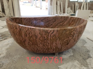 Baignoire ovale autoportante de luxe en travertin avec <span class=keywords><strong>jacuzzi</strong></span> pour 2 personnes, design moderne pour salle de bain d'hôtel - Product Image 2