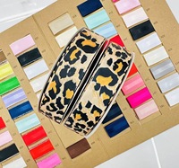 25MM pita Grosgrain Satin bordir bunga & motif ular macan tutul DIY pita hadiah pembungkus & Aksesori garmen