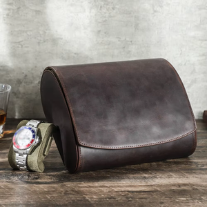 6スロットレザーウォッチトラベルケースロールヴィンテージエッグシェイプウォッチケースオーガナイザーラグジュアリーウォッチコレクションボックスCF1190 - Product Image 2