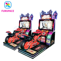 Funspace prix d'usine simulateur de moto de conduite d'arcade machine de jeu de course de moto vidéo à jetons