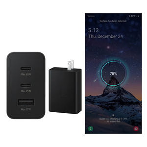 适用于三星S20 S22的65w双PD + Qc3.0 <span class=keywords><strong>3</strong></span>端口Usb C超快充电器注10壁式充电器组欧盟插头，带c型数据线 - Product Image 6