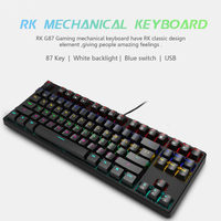 Real Kludge-Teclado mecánico portátil para juegos, venta al por mayor, RK987, oficina, rgb, programable, compacto, ergo tastiera, inalámbrico, pc