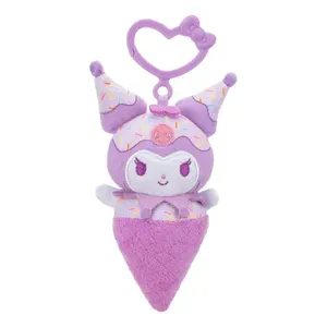 Kitty Friends assortiti Int Hkt0012 Kuromi in morbida pelle portachiavi gelato peluche 10 cm con pelliccia colori assortiti - Product Image 1