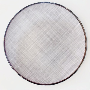 Assiettes décoratives blanches en perles avec bordure argentée pour mariages et événements (vente en gros) - Product Image 5