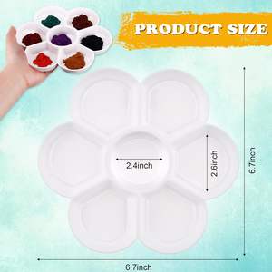 Ensemble de 25 palettes de peinture en plastique, plateau de mélange d'aquarelle, <span class=keywords><strong>palette</strong></span> de peinture acrylique pour enfants, adultes, atelier d'artisanat, utilisation artistique - Product Image 2