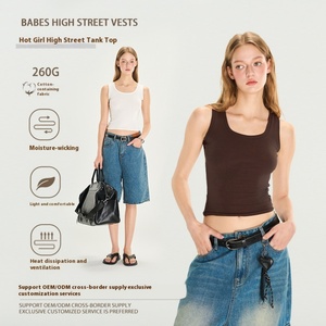Chaleco Corto de Tirantes para Mujer, Estilo Americano, Color Sólido, Tendencia Verano 2025, 260g, Estilo Urbano, Spice Girls - Product Image 2