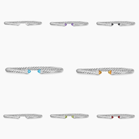   Bracelet en câble torsadé spirale 5 mm, luxe léger, haute qualité, empilable, argenté, vente en gros fabricant