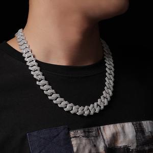 Zanlong 14038, venta al por mayor, joyería cubana de Hip Hop, collares de plata a la moda, diamantes, collar cubano helado para hombres, cadena de moissanita - Product Image 2