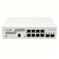 MikroTik CSS610-8G-2S+IN Smart Switch, 8 Puertos Gigabit Ethernet, 2x 10G SFP+ Lite, Switch de Red Administrado, Compatible con PoE Pasivo