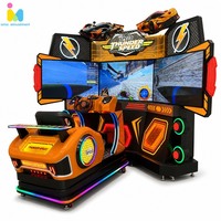 Simulateur de course d'arcade à 3 écrans de 55 pouces, machine de jeu de conduite THUNDER SPEED pour parc d'attractions, centre de divertissement familial