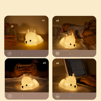 Lampe de nuit multicolore à changement de couleur pour enfants Cerf Toddler Baby Christmas Gifts Touch Portable LED Silicone Lamp for Nursery