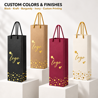 Sacs en papier pour bouteilles de vin en gros, directement de l'usine, avec logo personnalisé et impression dorée pour les distributeurs et les commandes en gros