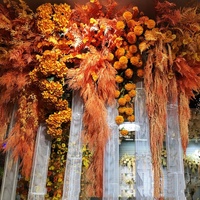 ISEVIAN Soie Longue Tige de Cerisier en gros pour la salle de mariage toile de fond décoration De Mariage Fleurs Oranges