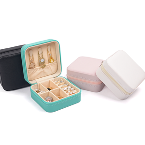 CHEN LU Portable Mini Travel Jewelry Case Display Custom Logo Small PU Leather Zipper Closure Popular <strong>Ring</strong> Earring <strong>Storage</strong> - Product Image 2