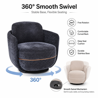 Fauteuil pivotant de luxe italien, canapé simple moderne rond avec tissu en velours et base en acier inoxydable pour salon, hall d'hôtel