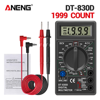 Multimètre numérique miniature ANENG DT830D, affichage 4 chiffres, voltmètre, ampèremètre, puissancemètre DC 1000V AC 750V