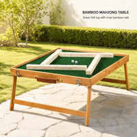 Table de Mahjong en Bois Personnalisable avec Pieds Pliants et Plateaux à Tuiles pour Fêtes en Extérieur OEM ODM Logo Personnalisé Vente en Gros