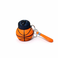Bouteille d'eau en silicone pour le basketball, portable et pliable, avec paille, cordon et mousqueton pour le sport, la gym et les voyages en extérieur