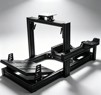 Cockpit de simulateur de course en profilés aluminium 4080, version basique personnalisée, avec bases pour pédales, levier de vitesses, frein et volant