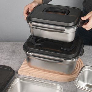 Stainless Steel Food Storage Container Rectangle Seal <b>Lid</b> <b>Microwaveable</b> Lunch Box - Product Image 3