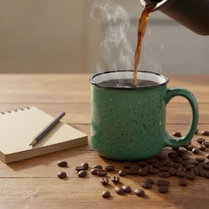 أكواب مخصصة منقطة للتخييم مع طباعة الشعار، سعة 14 و15 أونصة، أكواب سيراميك مخصصة للقهوة في الهواء الطلق كهدية - Product Image 2