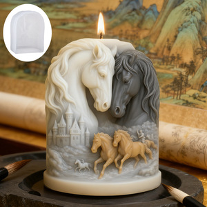 Molde de Silicona 3D Estereoscópico de Caballo y <span class=keywords><strong>Castillo</strong></span> para Hacer Velas, Jabones, Resina, Yeso y Manualidades - Product Image 3