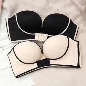 Mặt Chặt Chẽ Ngọt Ngào Ống Tops Push Up Strapless Front Buckle Lift Bra Yếm Trong Tops Hot Sexy Boob Crochet Ống Top Cho Phụ Nữ 100 Gam