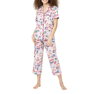 Summer Women Custom Design Cotton Capri Pajamas - China Sleepwear and Pajama  Sets price