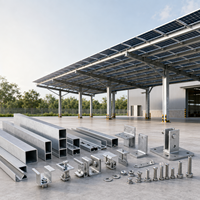 Système de montage de carport solaire à double emplacement, structure en acier galvanisé à chaud en alliage zinc-aluminium-magnésium, garantie 25 ans