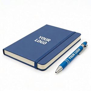 Carnet en cuir PU A5/A6 personnalisé avec logo imprimé, sangle élastique, idéal pour cadeau promotionnel d'entreprise, journal intime, bloc-notes - Product Image 1