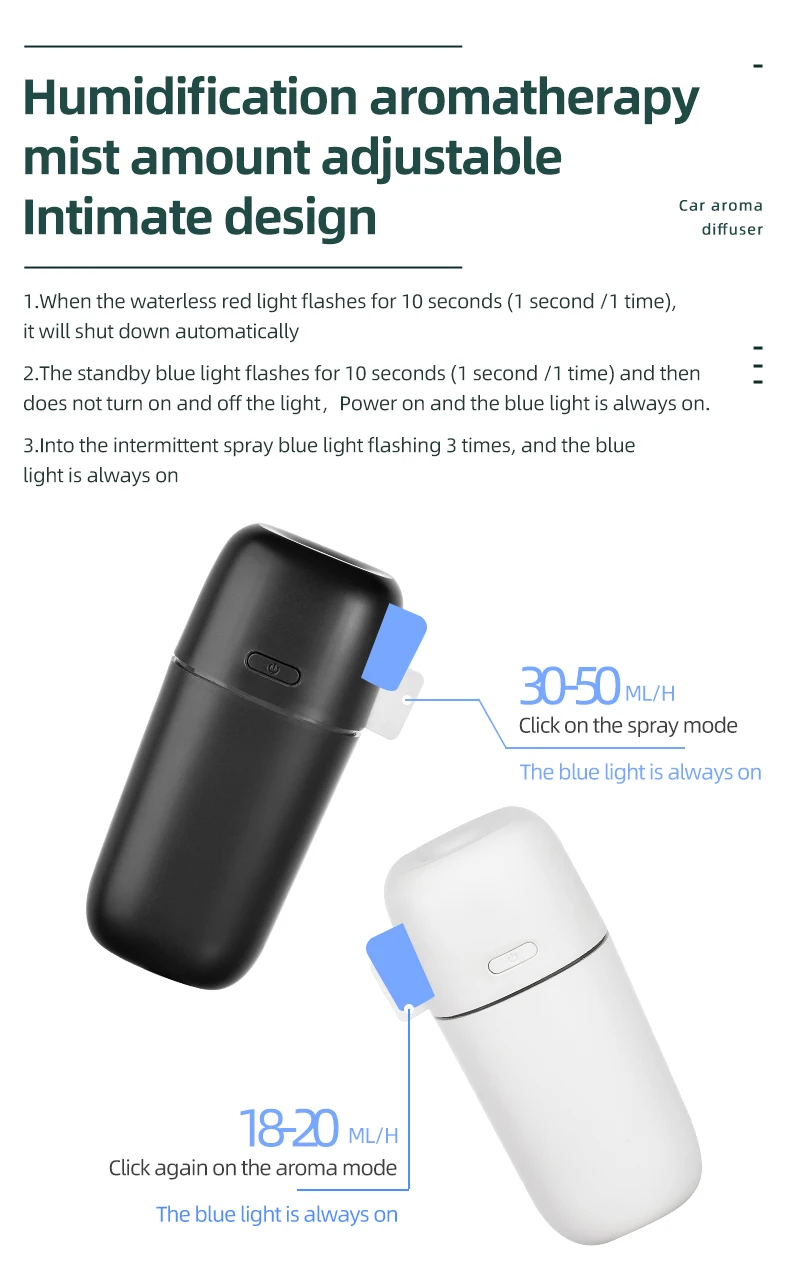 smart small portable scent ultrasonic humidifier plastic fragrance hotel home car aromatherapy essential oil USB aroma diffuser