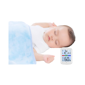 Trong Nhà Kỹ thuật số ABS Nhiệt kế ẩm kế độ ẩm thoải mái chỉ số nhiệt độ màn hình Nhà Văn phòng khách sạn nhà kính OEM - Product Image 2