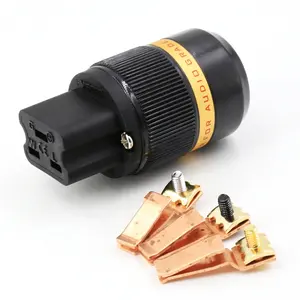 Viborg VF520 Pure Copper Audio Power IEC Connector Plug AC 20A Female Power Cord Audio Cable Connectors