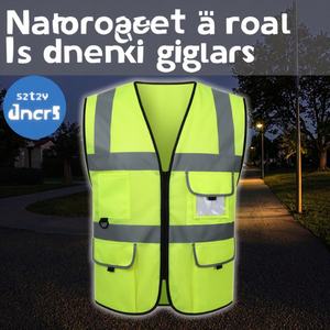 Chaleco de Seguridad Reflectante de Poliéster de 120 g/m² con Cinta Reflectante para Trabajo Nocturno y Control de Tráfico, Logotipo Personalizado - Product Image 4