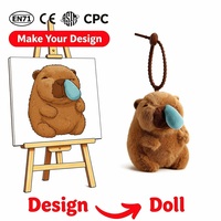 Porte-clés en peluche personnalisés anti-stress, motifs canard et capybara, rembourrés en coton PP, certifiés CE EN71 CPC, OEM, en peluche douce, estampés or, pour anniversaire
