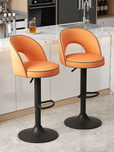 Silla <span class=keywords><strong>de</strong></span> Bar <span class=keywords><strong>de</strong></span> Diseño Moderno con Estructura <span class=keywords><strong>de</strong></span> Hierro, <span class=keywords><strong>Taburete</strong></span> Alto con Asiento Giratorio <span class=keywords><strong>para</strong></span> Uso Comercial en Bares Domésticos - Product Image 3