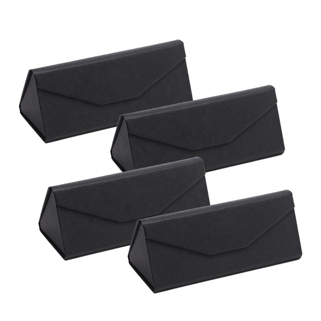 Wholesale Folding Customizable Wear-Resistant Scratch-Proof Eco-Friendly PU Leather Travel Eyeglasses Case for Kids