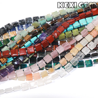 Vente en gros de perles de pierre naturelle cubique cornaline jade cristal améthyste pierres précieuses carrées plates entretoises en vrac pour la fabrication de bijoux à bricoler soi-même