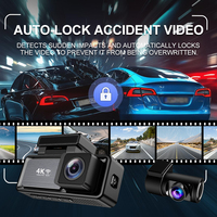 Caméra embarquée WiFi 4K 3,2 pouces 120 °   Caméra DVR de voiture à double objectif grand angle avant et arrière, vision nocturne, moniteur de stationnement, contrôle par application mobile