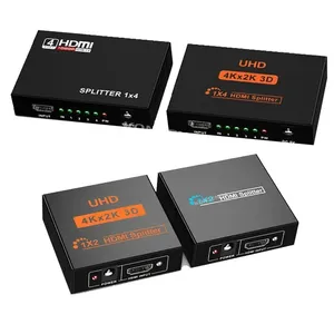 Répartiteur <span class=keywords><strong>HDMI</strong></span> 4K 1 entrée 4 sorties, Distributeur vidéo <span class=keywords><strong>HDMI</strong></span> 1x2 1x4, Répartiteur 1 entrée 2 sorties 1080P pour HDTV PC Ordinateur portable TV - Product Image 1
