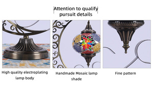Luces Decorativas de <span class=keywords><strong>Mosaico</strong></span> de Hierro Europeo Hechas a Mano al por Mayor con Alimentación CA para Dormitorio - Product Image 5