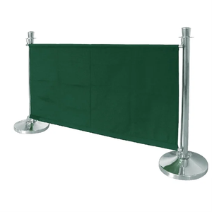 Poste de Acero Inoxidable para Filas con Cinta de Lona Verde, Poste de Seguridad para Control de Multitudes para Hoteles, Restaurantes y Centros Comerciales - Product Image 4