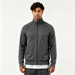 <span class=keywords><strong>Felpa</strong></span> da uomo personalizzata con zip, nuovo stile, colletto alto, vestibilità slim, con zip a un quarto, foro per il pollice, tasca laterale, per palestra e corsa - Product Image 1